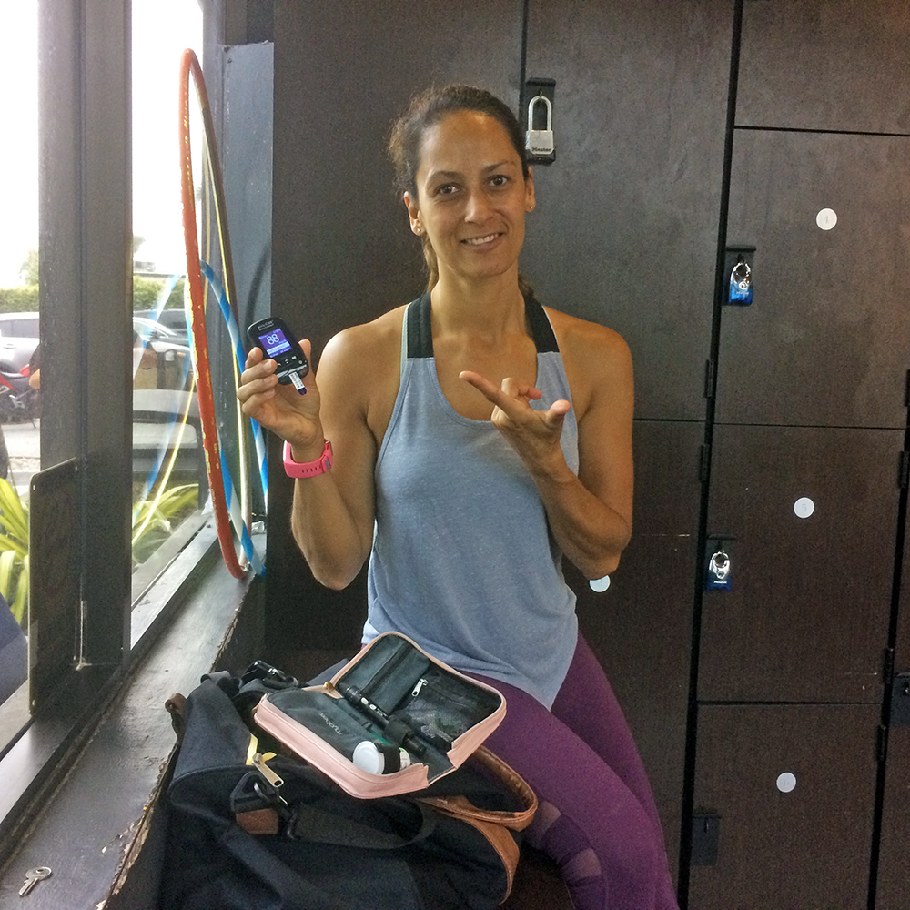 2017-08-20 - Christel showing her meter at Gold's