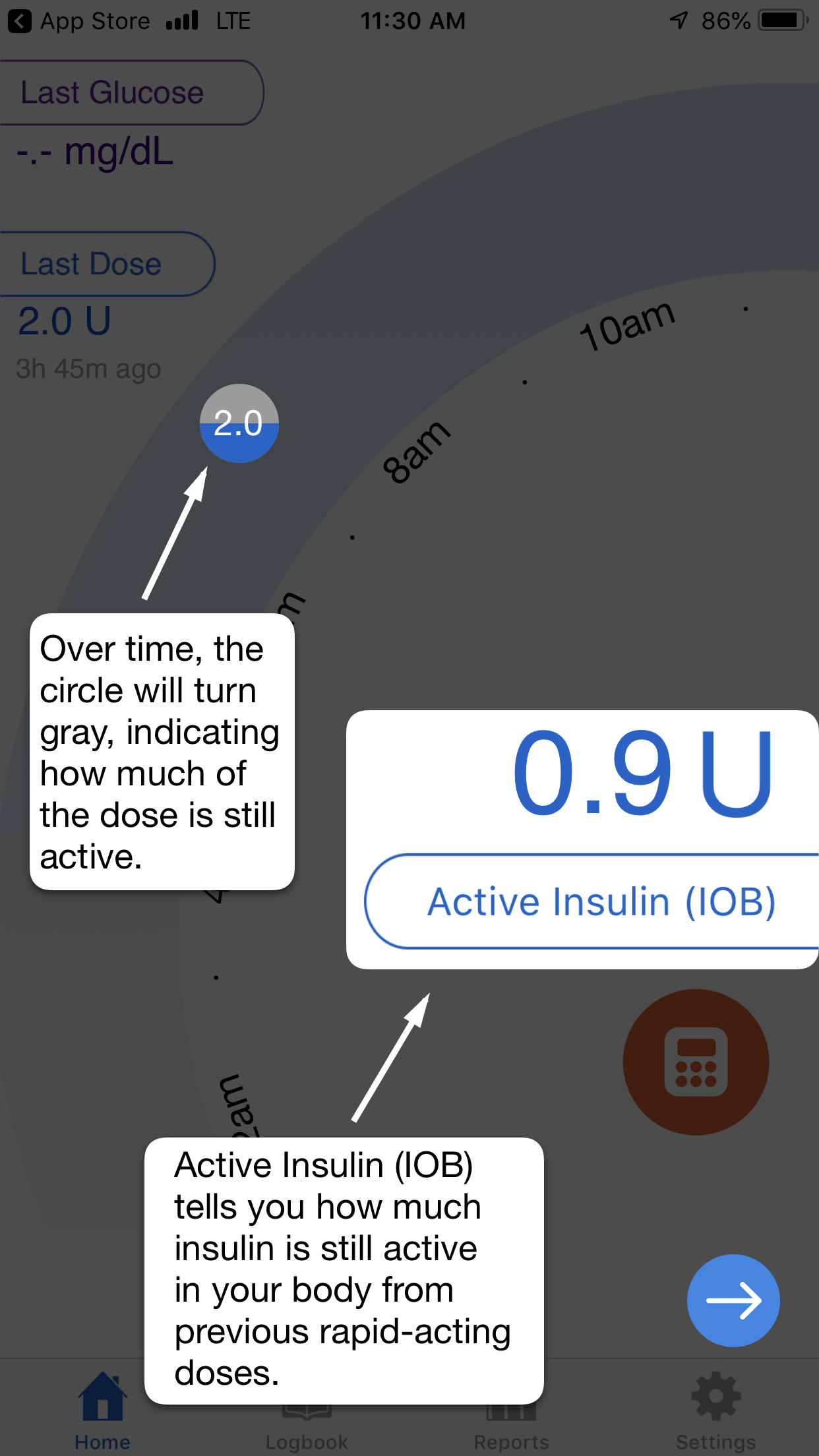 companion medical inpen - insulin on board